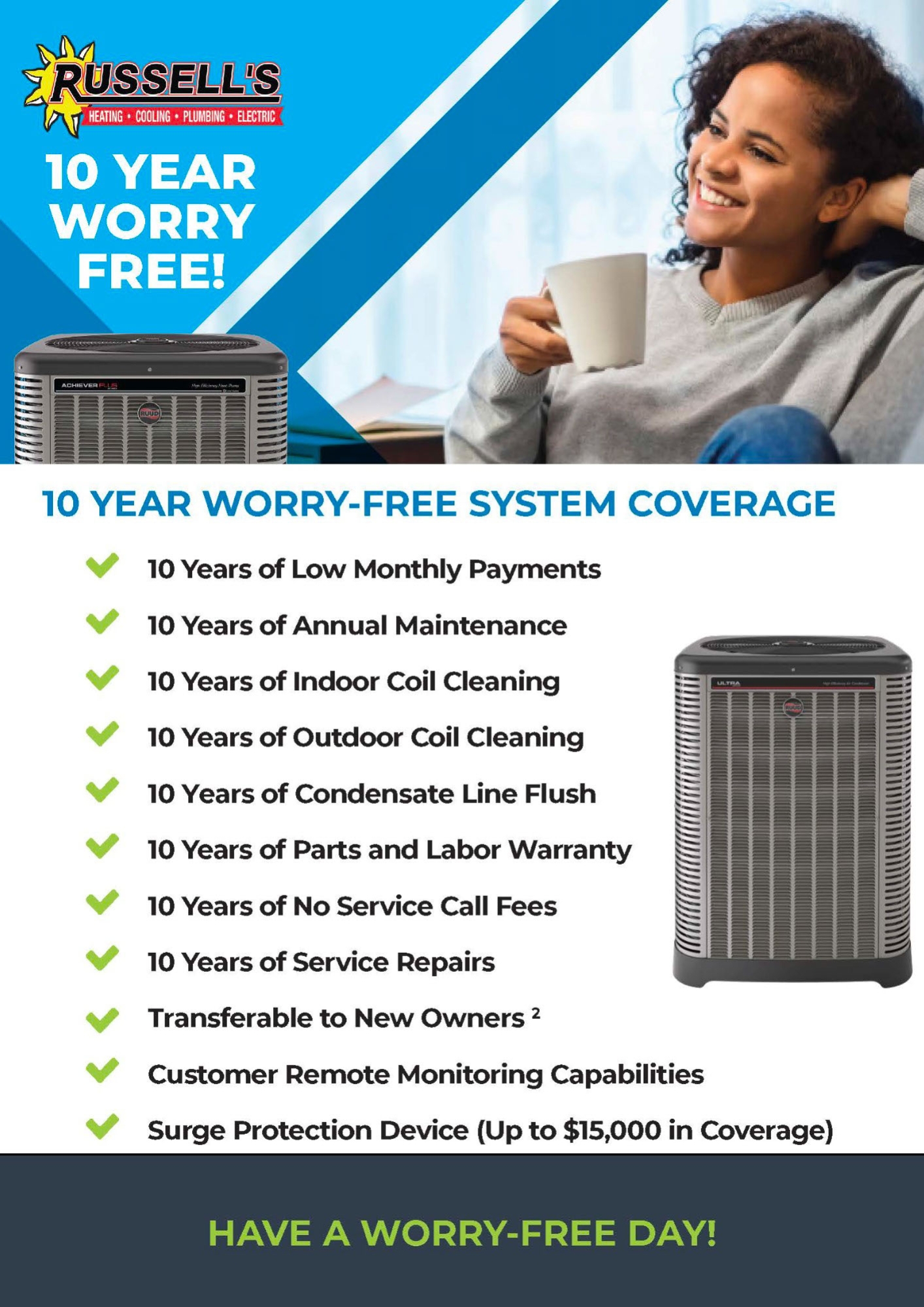 Russell's 10 Year Worry-Free System Coverage