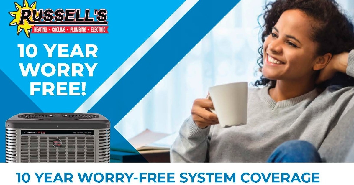 Russel's HVAC 10 Year Worry Free System Coverage Infographic